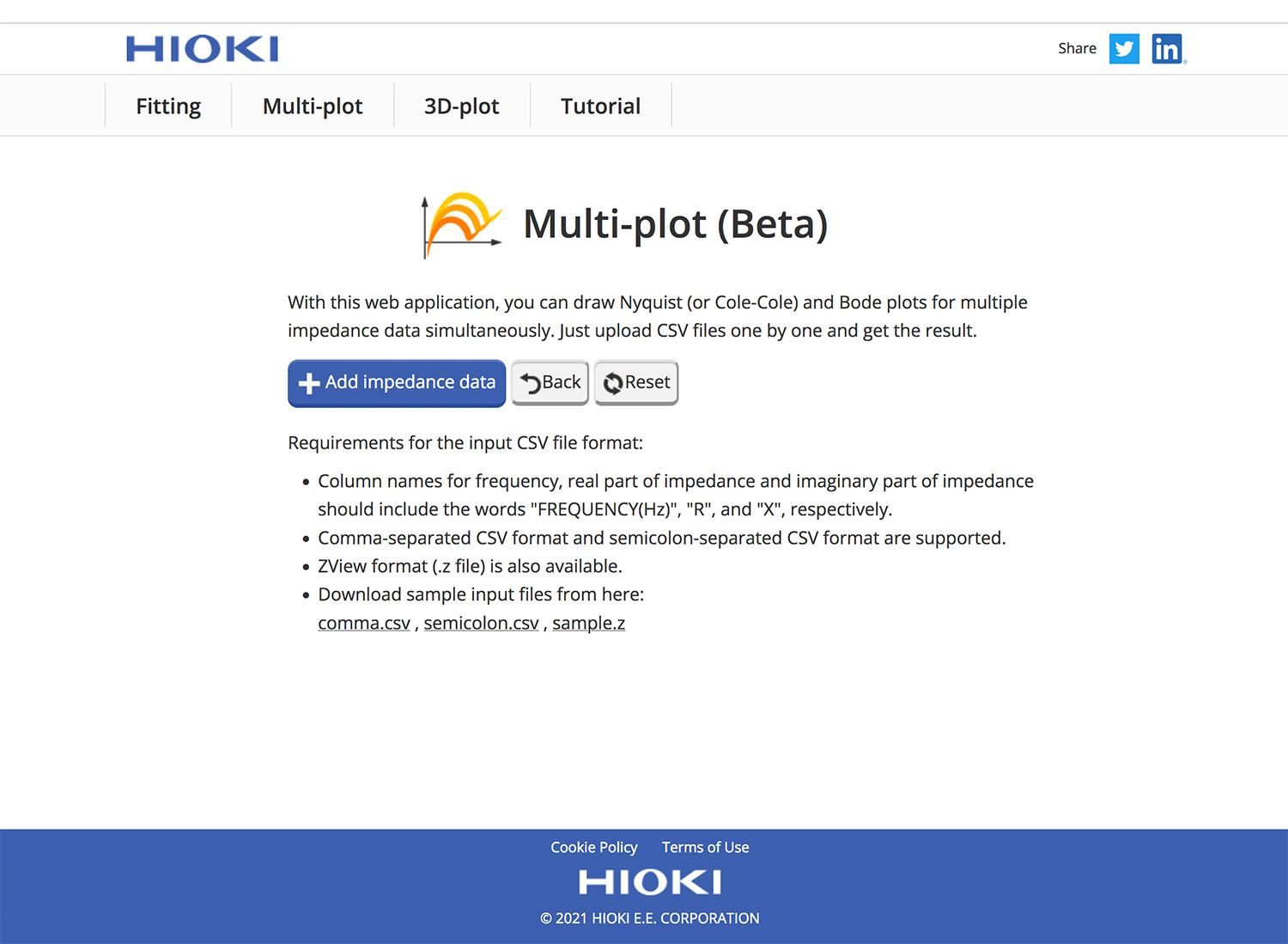 Ein kleines Tool zur leichteren Auswertung von Cole-Cole-Plot-Daten, die mit einem Hioki BT4560 gemessen wurden